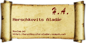 Herschkovits Aladár névjegykártya